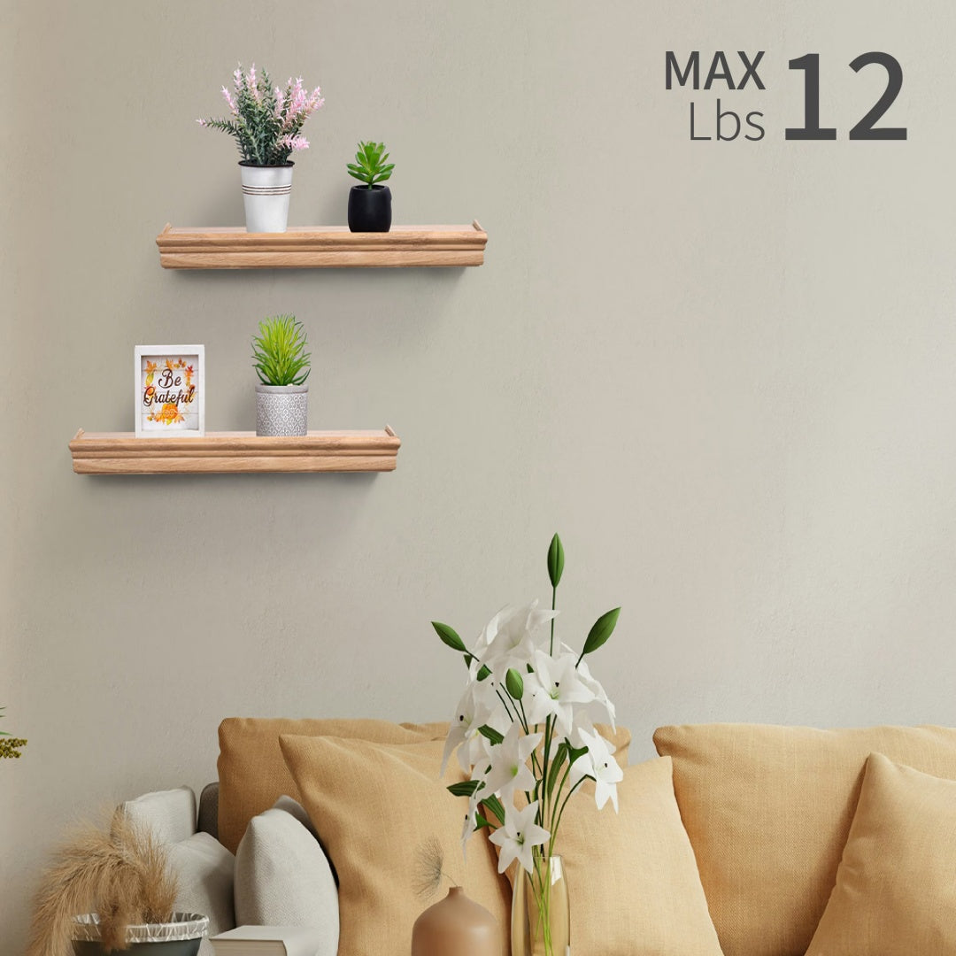 Floating Shelves  17.9 Wall Mounted Wood Shelves