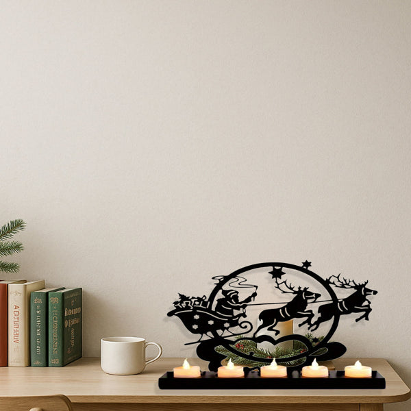 Vintage Iron Reindeer Candle Holder For Christmas