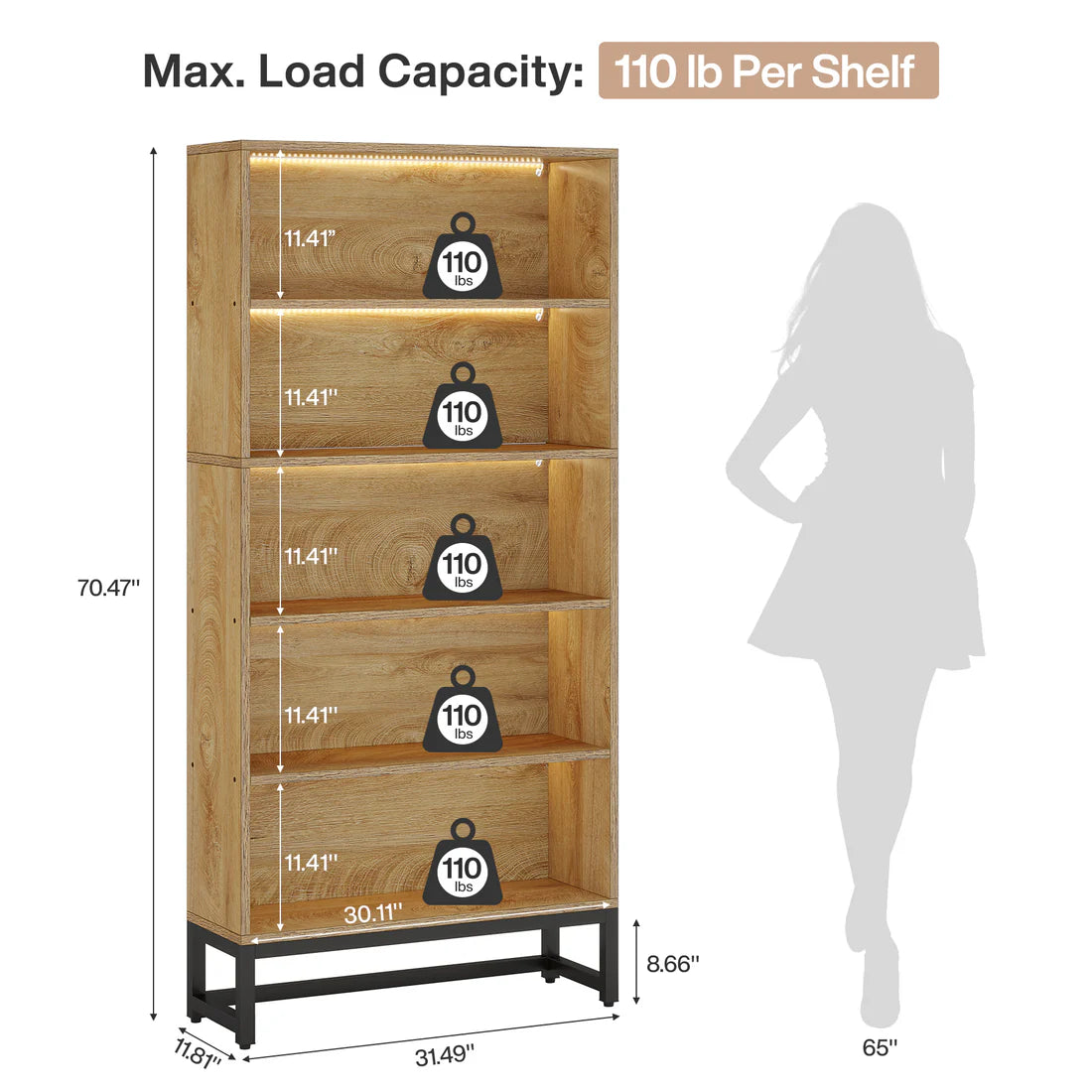 Spacious Display Organizer, Bookshelf