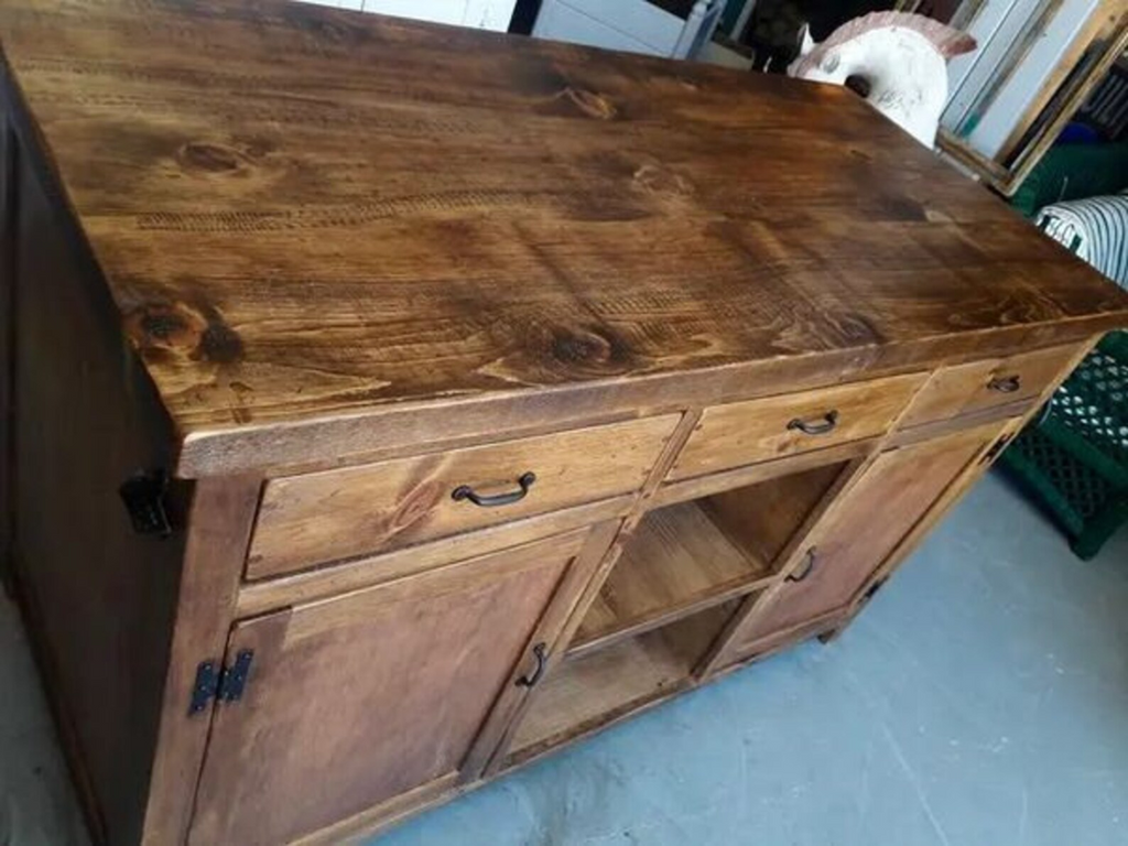 Solid Wood Custom Kitchen Island — Stained or Painted Finishes