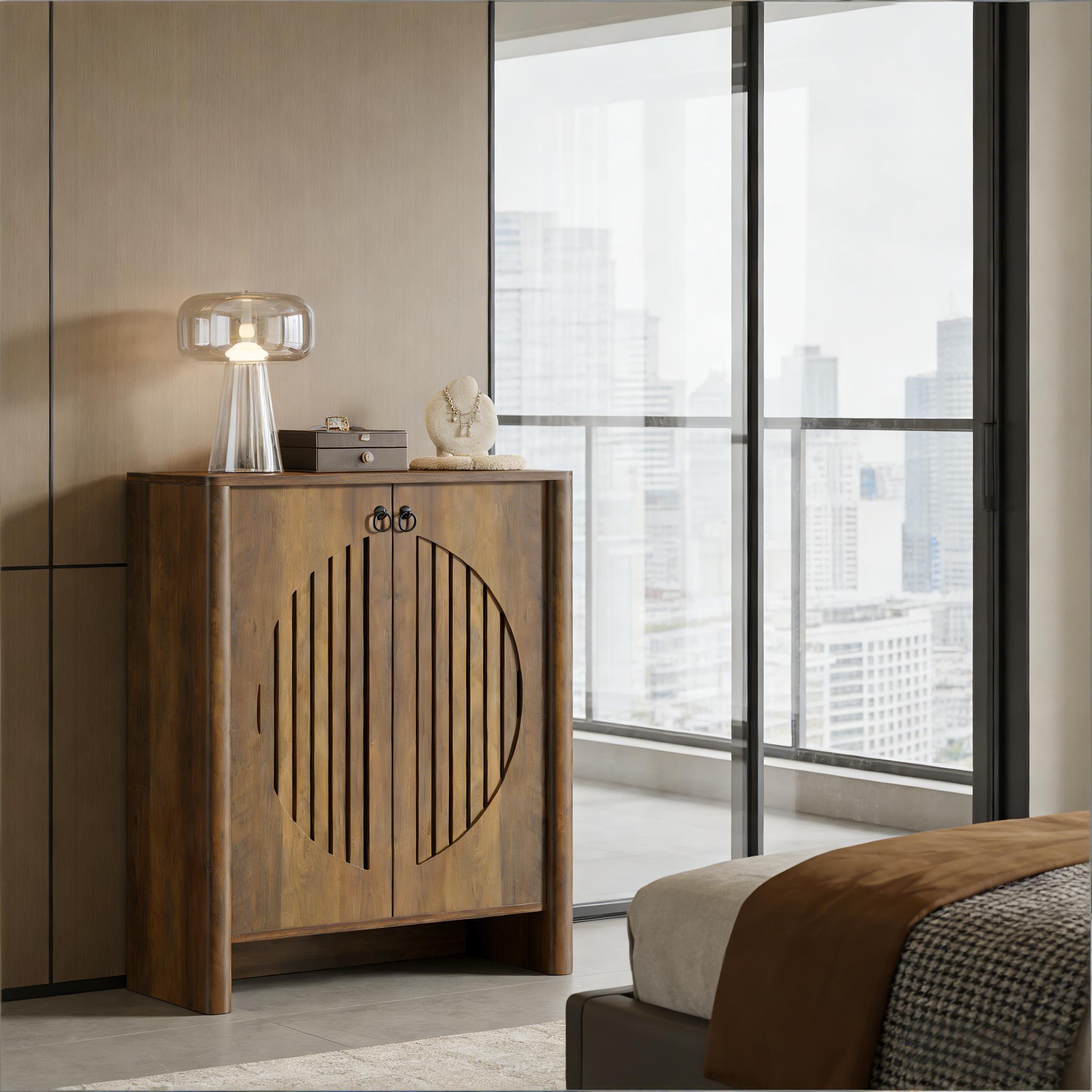 Handmade Dark Wood Cabinet