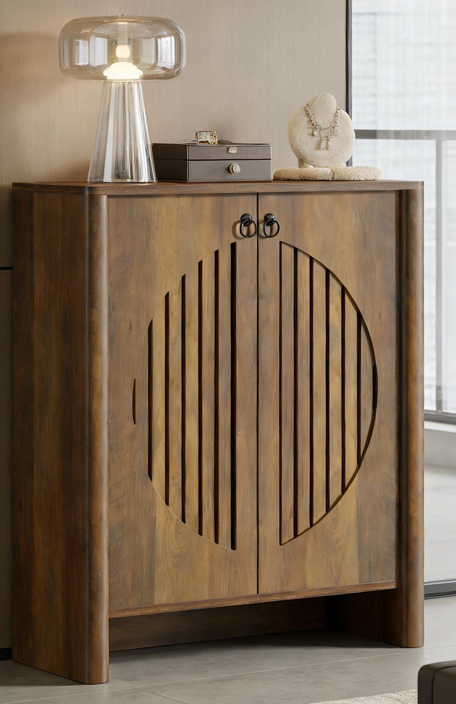 Handmade Dark Wood Cabinet