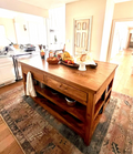 Beautiful Timber Framed Style Kitchen Island w/Stool Storage