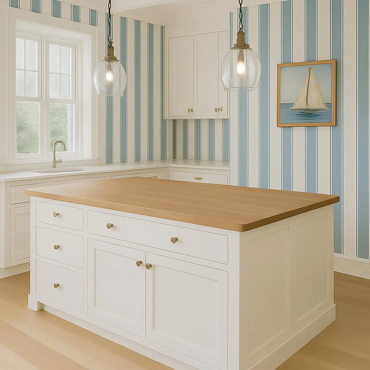 Made to Order – Bright & Airy Hampton Style Modern Kitchen Island