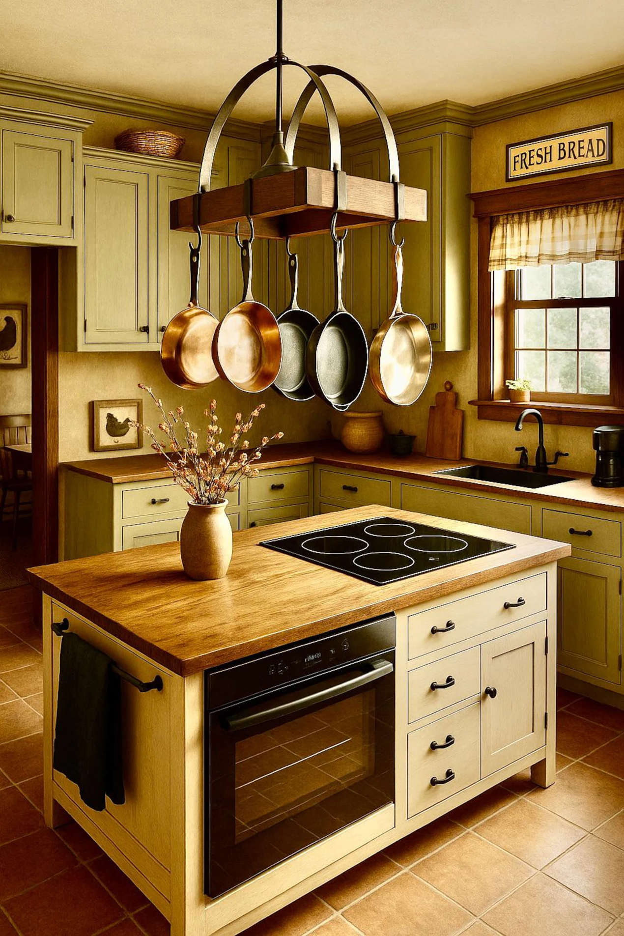 Made to Order Custom Kitchen Island with Appliance Cutouts