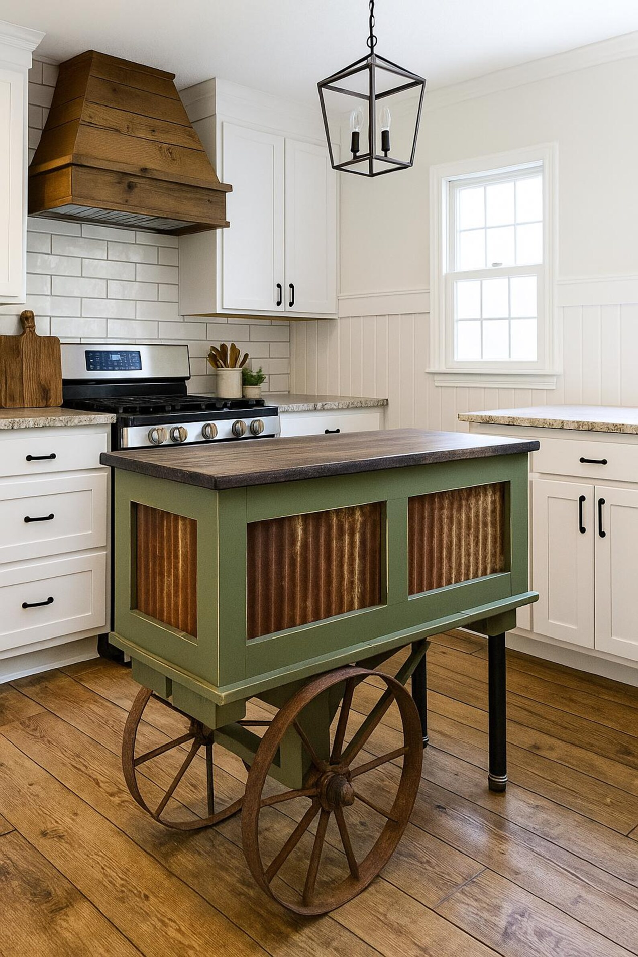 Kitchen Island Designs – Solid Wood Urban Industrial Style