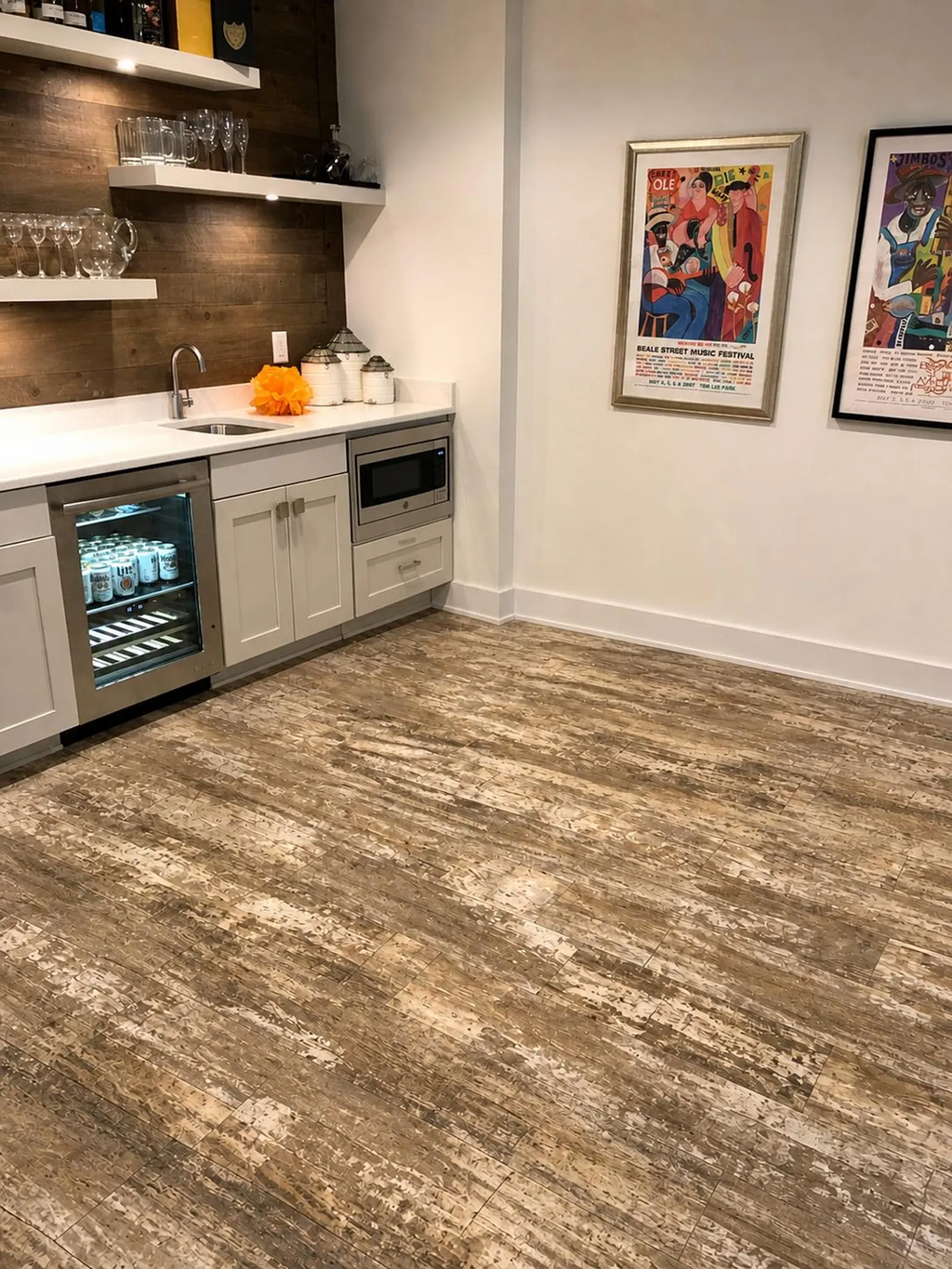 Modern Kitchen Design – Solid Wood Island with Stool Storage