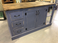 Beautiful Farmhouse Pass Through Solid Wood Kitchen Island with Storage