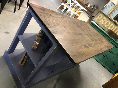Beautiful Farmhouse Pass Through Solid Wood Kitchen Island with Storage