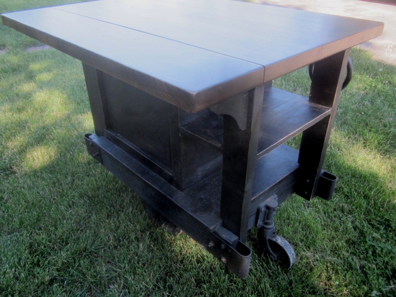Industrial Style Warehouse Cart Island for smaller Kitchens
