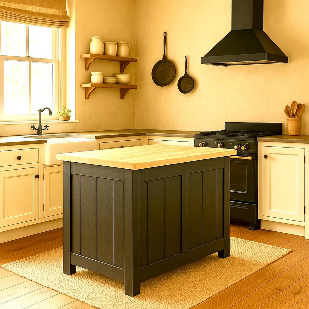 Modern Urban European Countryside Style Old World Kitchen Island/Buffet