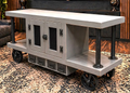 Steampunk Industrial Media Console Cart